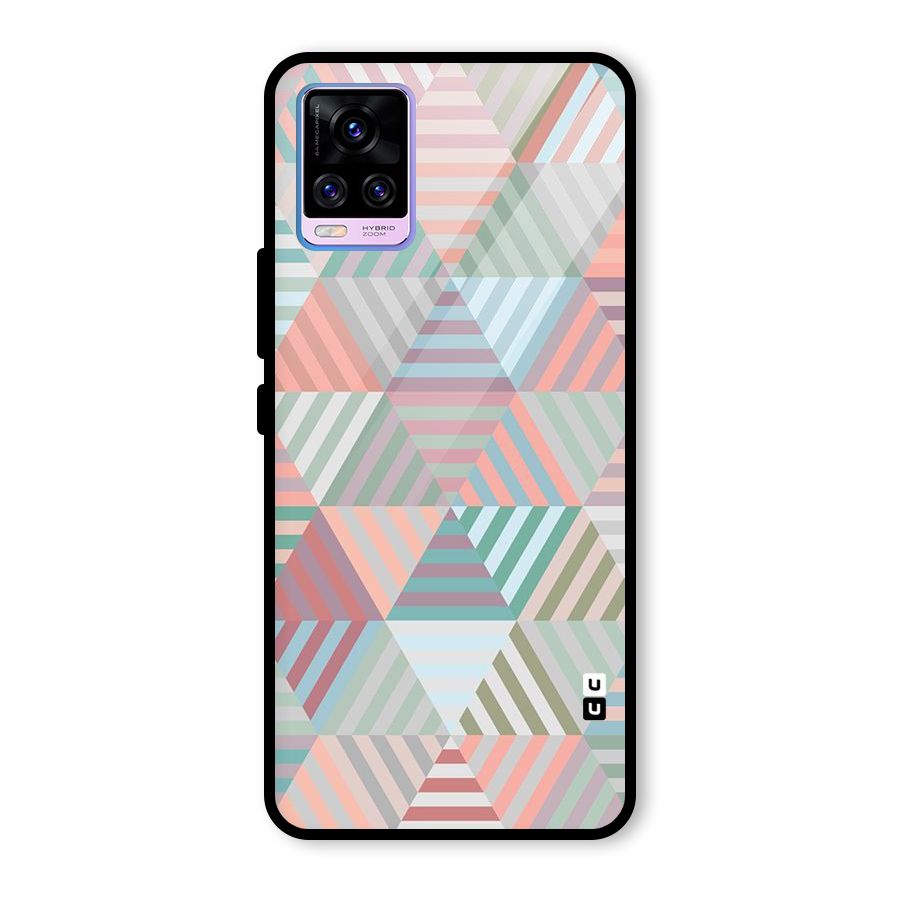 Abstract Triangle Lines Glass Back Case for Vivo V20 Pro