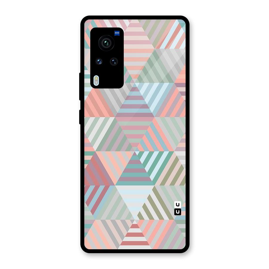 Abstract Triangle Lines Glass Back Case for Vivo X60 Pro