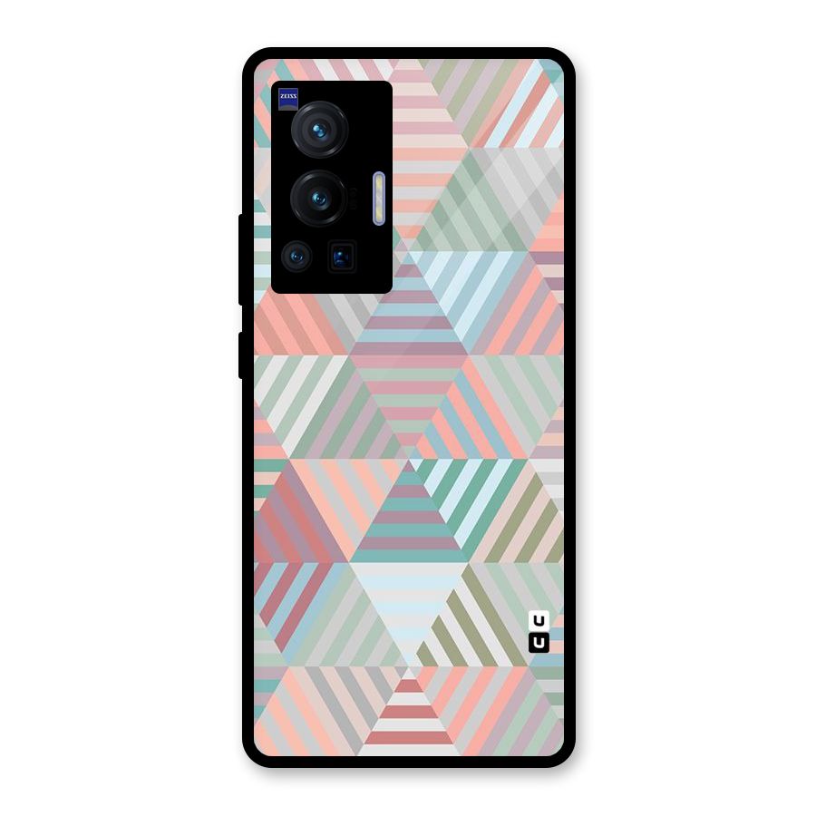 Abstract Triangle Lines Glass Back Case for Vivo X70 Pro