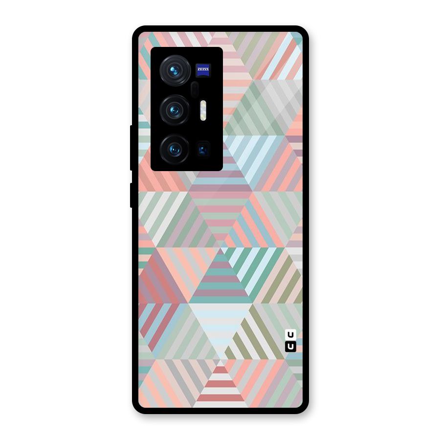Abstract Triangle Lines Glass Back Case for Vivo X70 Pro Plus