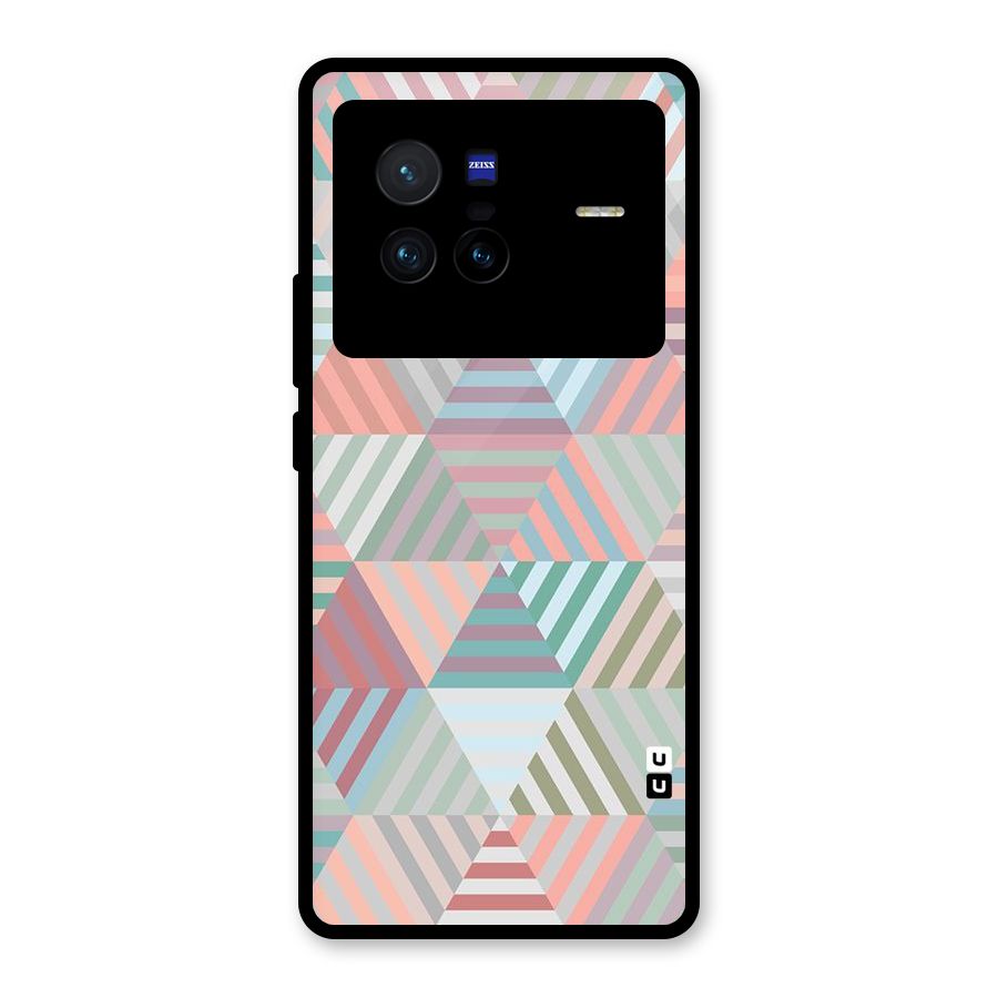 Abstract Triangle Lines Glass Back Case for Vivo X80