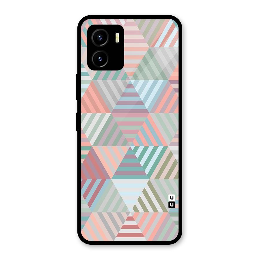 Abstract Triangle Lines Glass Back Case for Vivo Y15s