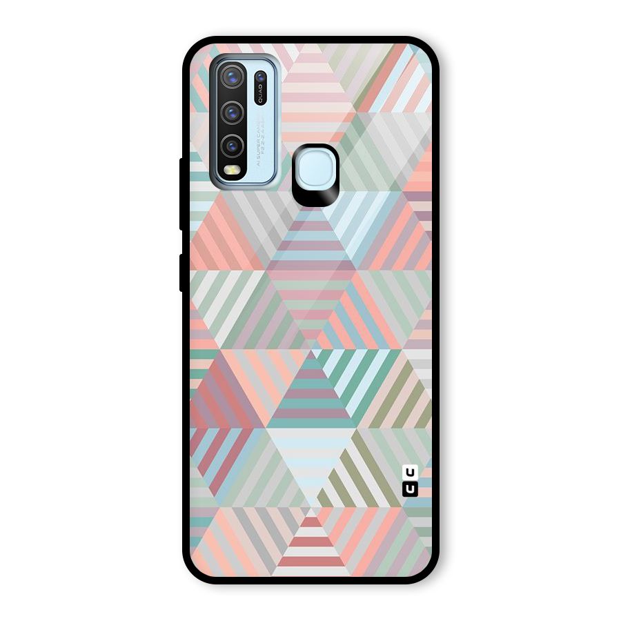 Abstract Triangle Lines Glass Back Case for Vivo Y30