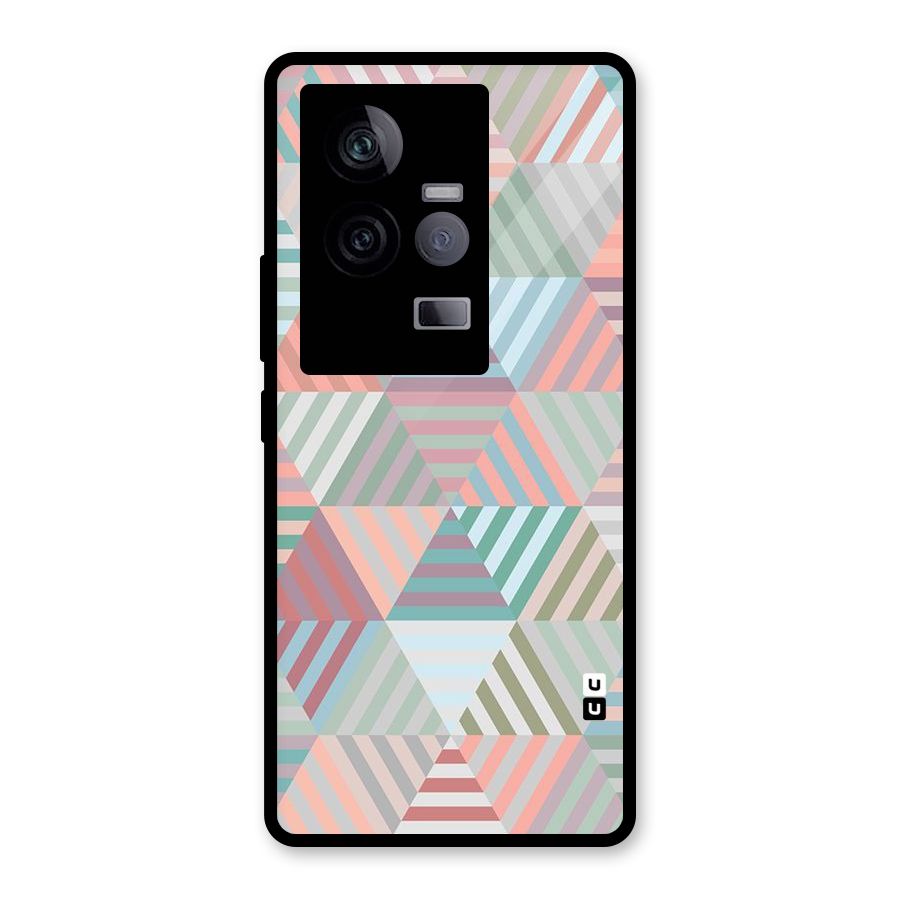 Abstract Triangle Lines Glass Back Case for Vivo iQOO 11 5G