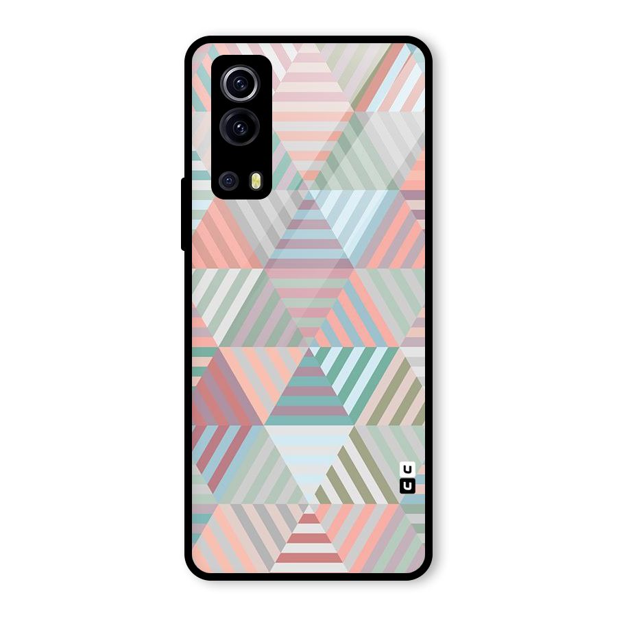 Abstract Triangle Lines Glass Back Case for Vivo iQOO Z3