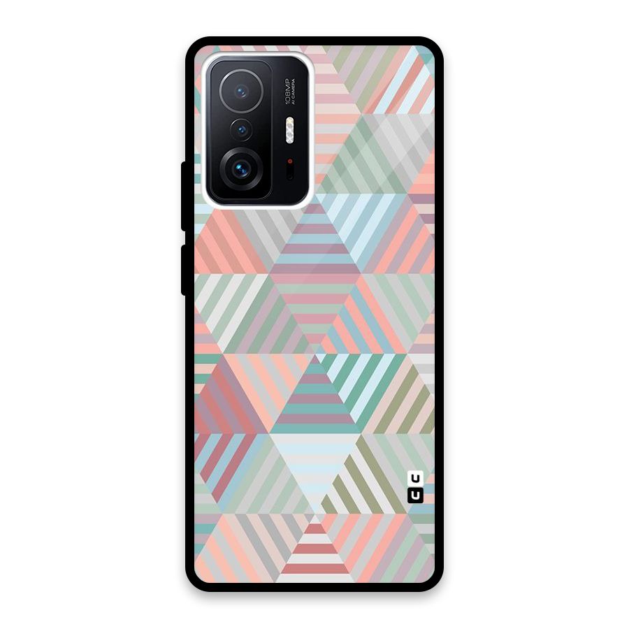 Abstract Triangle Lines Glass Back Case for Xiaomi 11T Pro