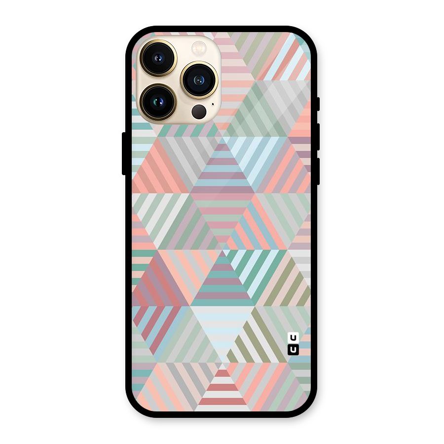 Abstract Triangle Lines Glass Back Case for iPhone 13 Pro Max