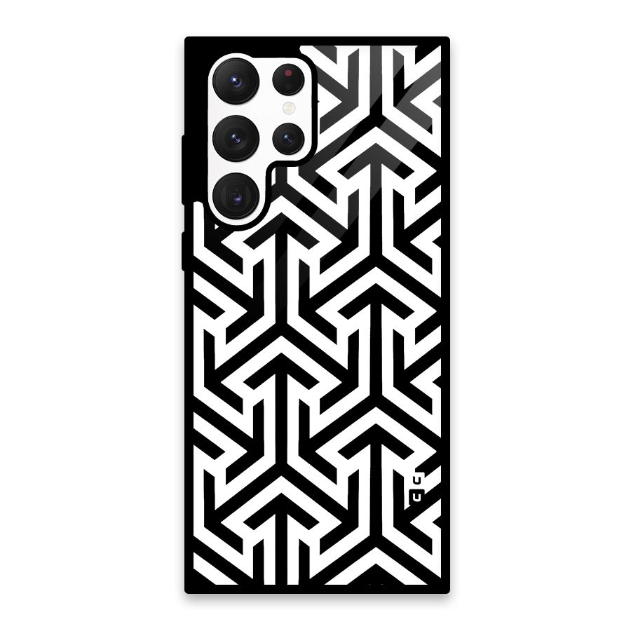 Abstract Triple Arrows Glass Back Case for Galaxy S22 Ultra 5G