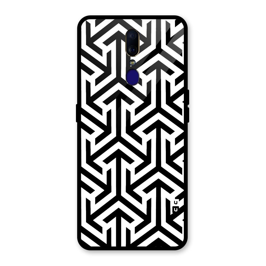 Abstract Triple Arrows Glass Back Case for Oppo F11