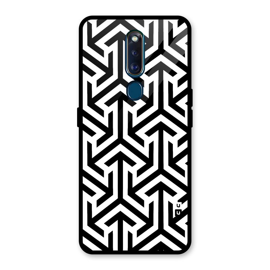 Abstract Triple Arrows Glass Back Case for Oppo F11 Pro