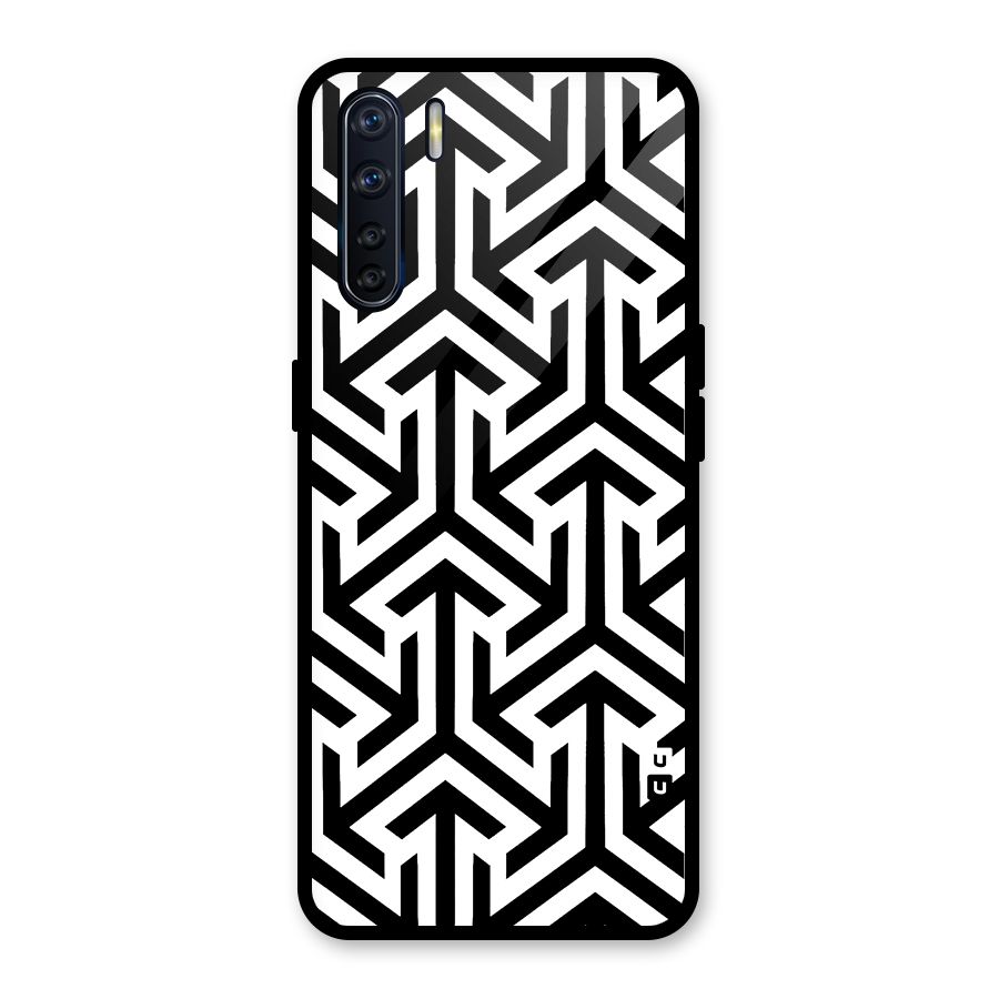 Abstract Triple Arrows Glass Back Case for Oppo F15