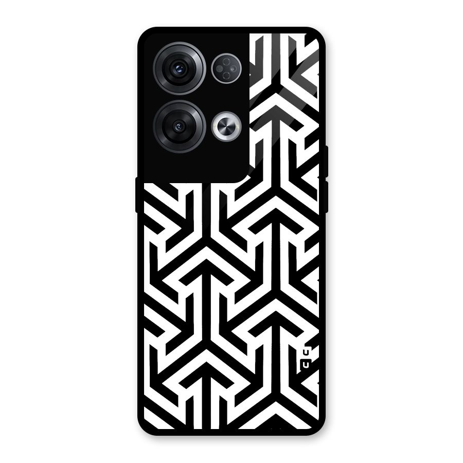 Abstract Triple Arrows Glass Back Case for Oppo Reno8 Pro 5G