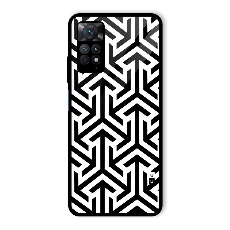 Abstract Triple Arrows Glass Back Case for Redmi Note 11 Pro