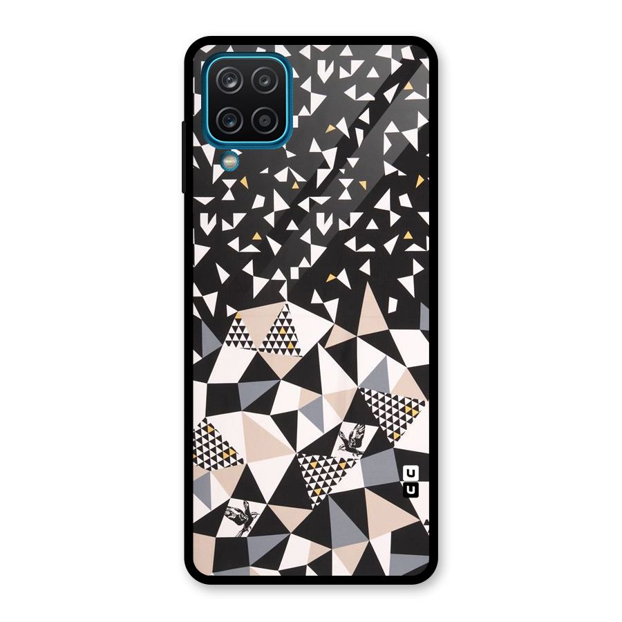 Abstract Varied Triangles Glass Back Case for Galaxy A12