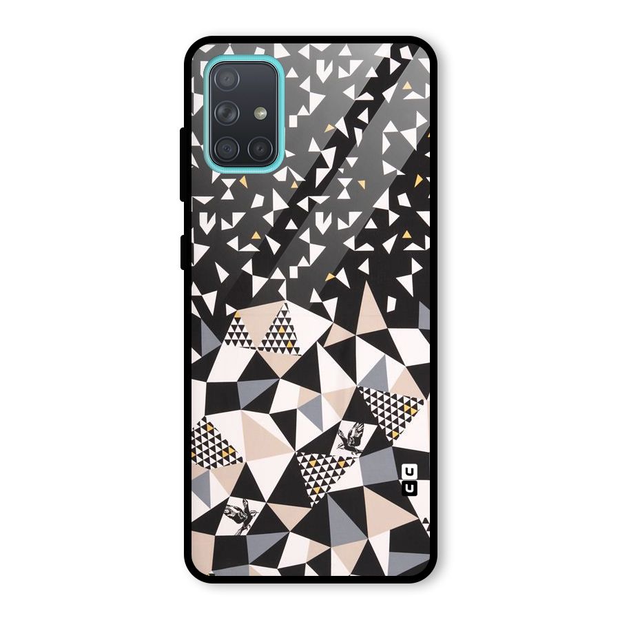 Abstract Varied Triangles Glass Back Case for Galaxy A71