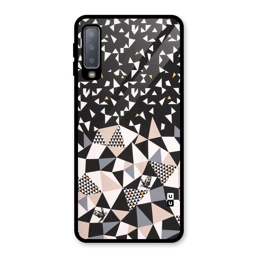 Abstract Varied Triangles Glass Back Case for Galaxy A7 (2018)