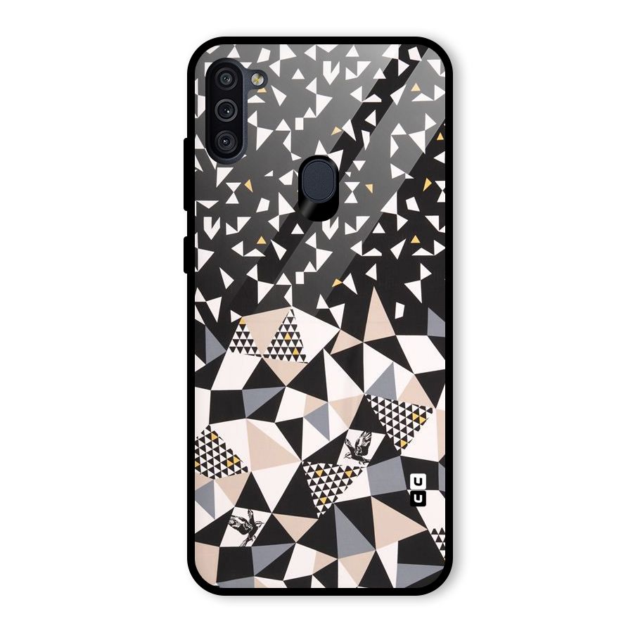 Abstract Varied Triangles Glass Back Case for Galaxy M11