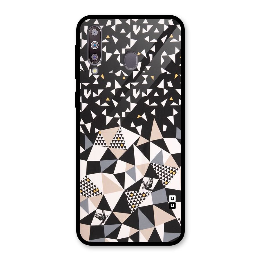 Abstract Varied Triangles Glass Back Case for Galaxy M30