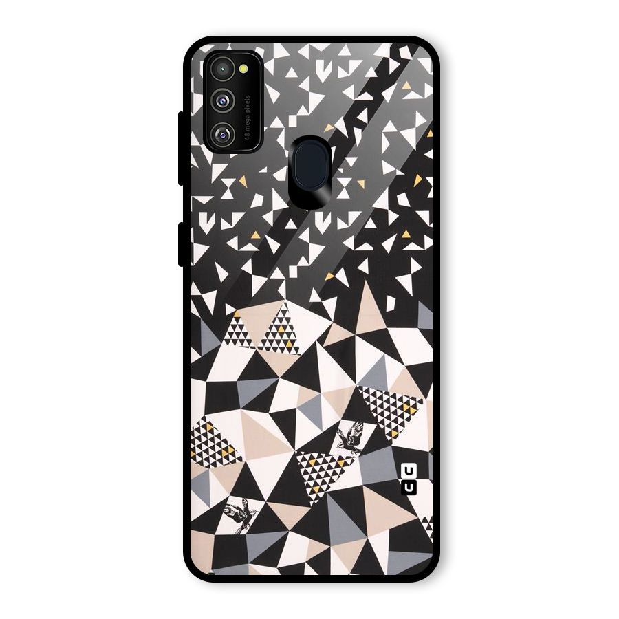Abstract Varied Triangles Glass Back Case for Galaxy M30s