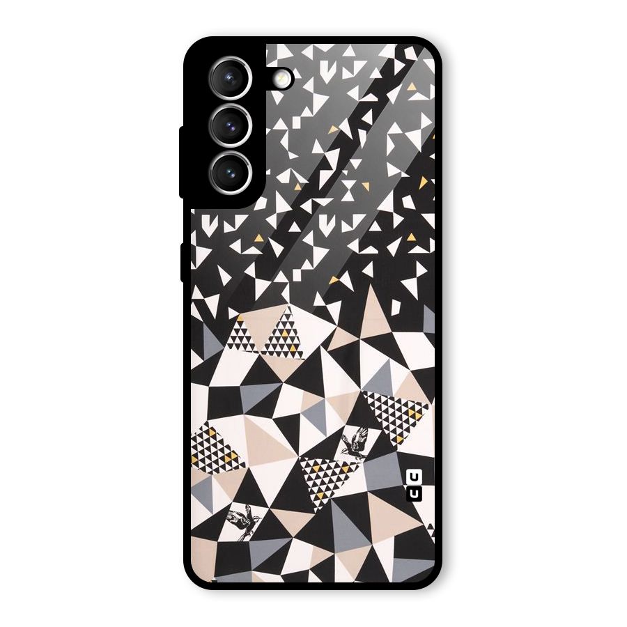 Abstract Varied Triangles Glass Back Case for Galaxy S21 5G