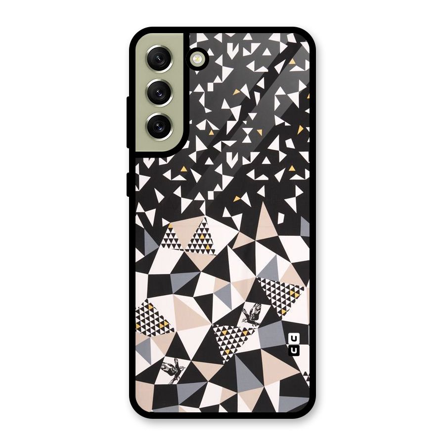 Abstract Varied Triangles Glass Back Case for Galaxy S21 FE 5G