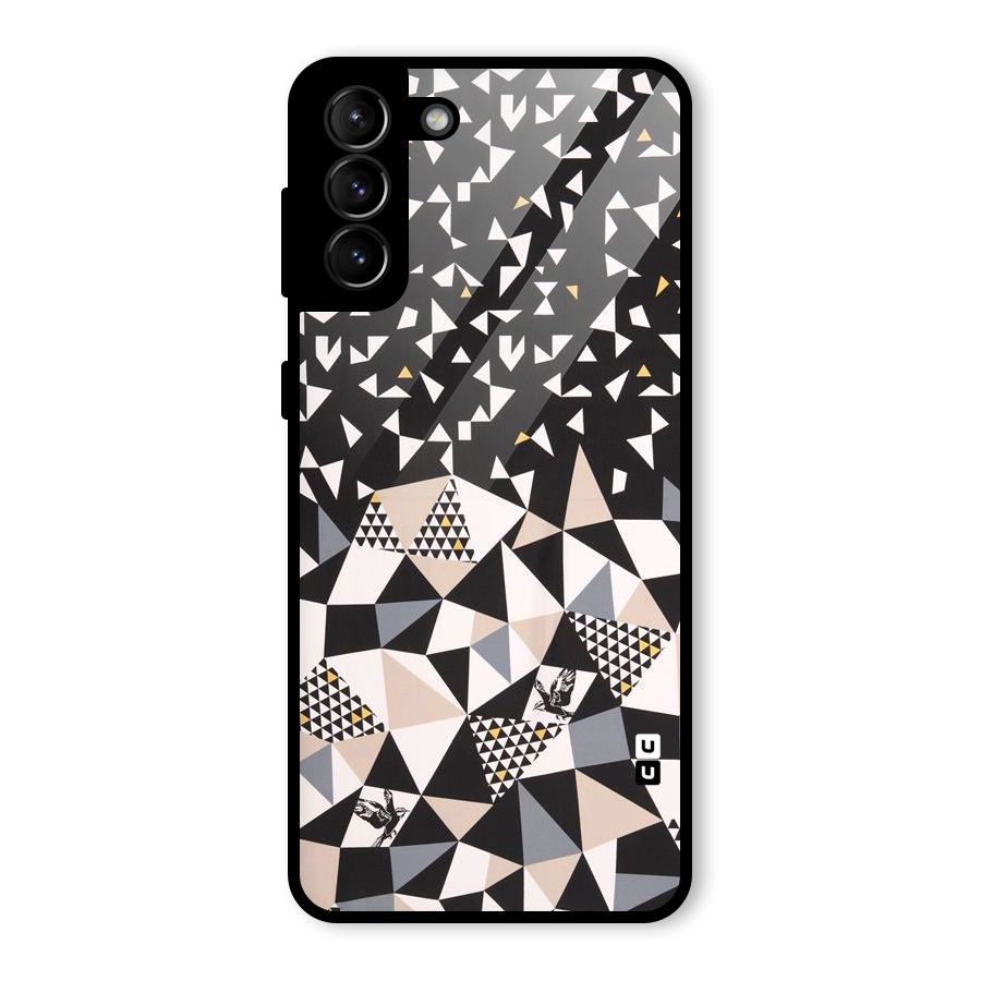 Abstract Varied Triangles Glass Back Case for Galaxy S21 Plus