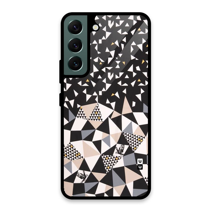 Abstract Varied Triangles Glass Back Case for Galaxy S22 5G