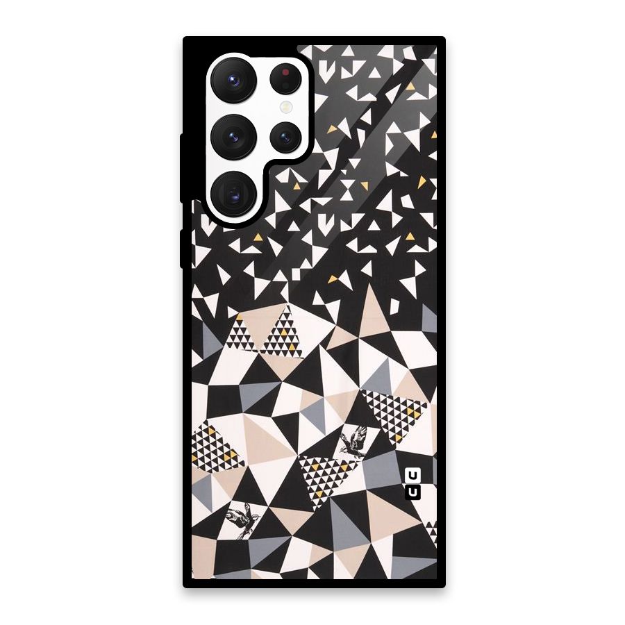Abstract Varied Triangles Glass Back Case for Galaxy S22 Ultra 5G