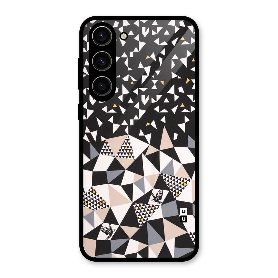 Abstract Varied Triangles Glass Back Case for Galaxy S23 Plus