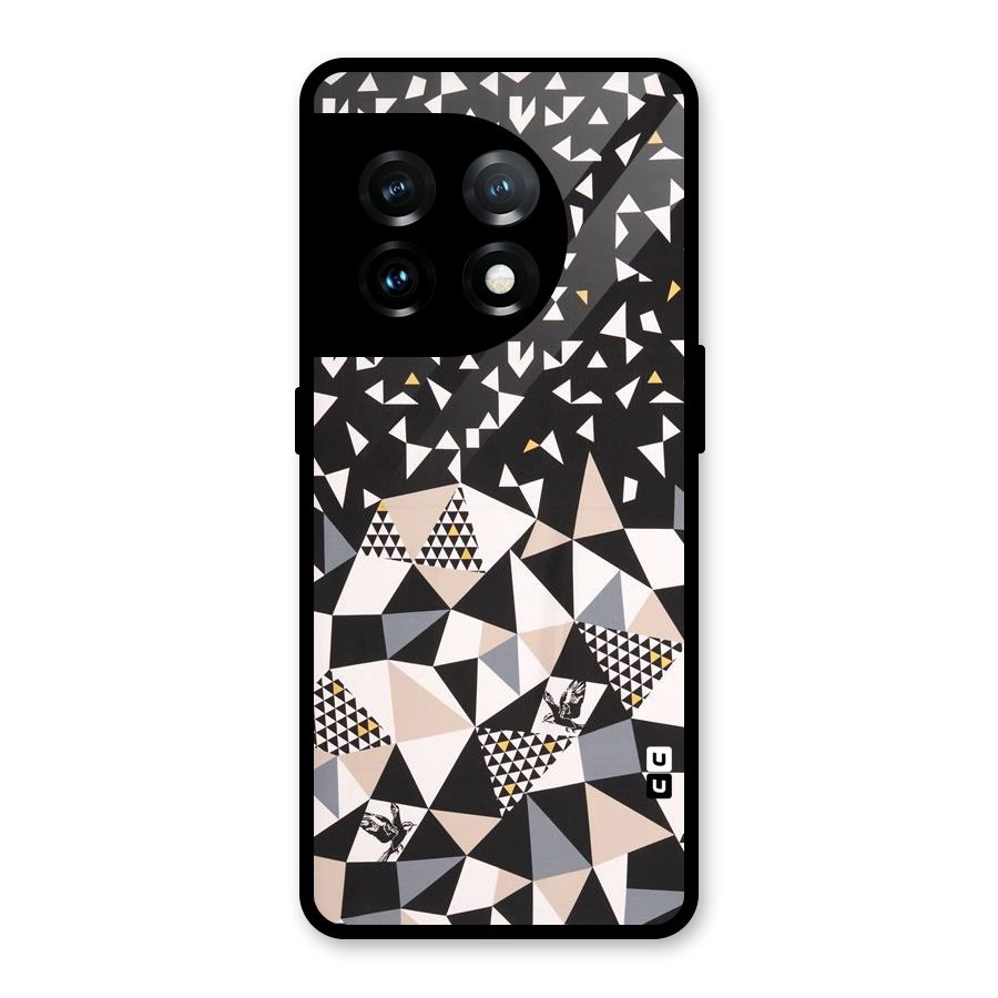 Abstract Varied Triangles Glass Back Case for OnePlus 11