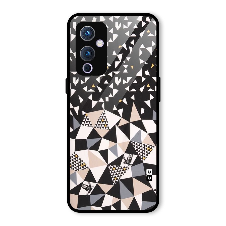 Abstract Varied Triangles Glass Back Case for OnePlus 9