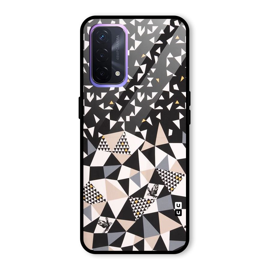 Abstract Varied Triangles Glass Back Case for Oppo A74 5G