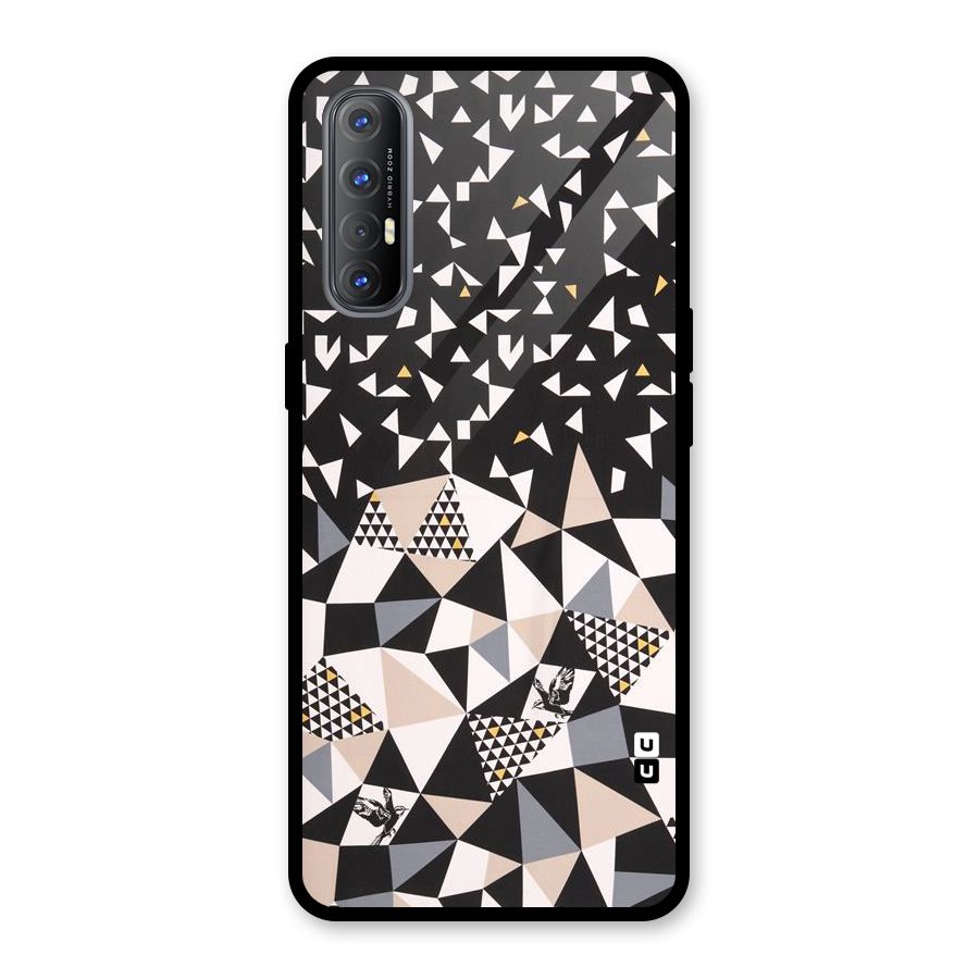 Abstract Varied Triangles Glass Back Case for Oppo Reno3 Pro