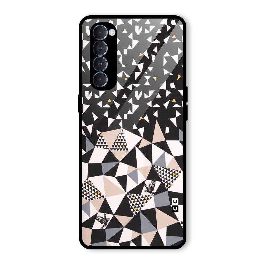 Abstract Varied Triangles Glass Back Case for Oppo Reno4 Pro