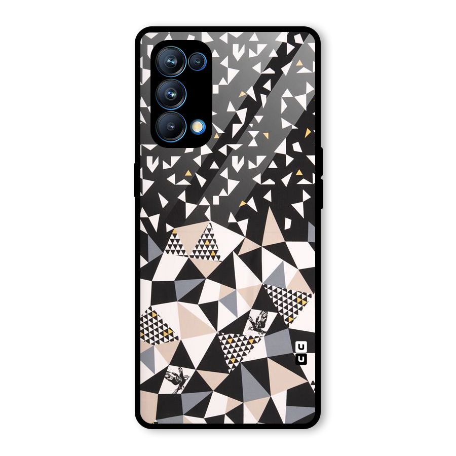 Abstract Varied Triangles Glass Back Case for Oppo Reno5 Pro 5G