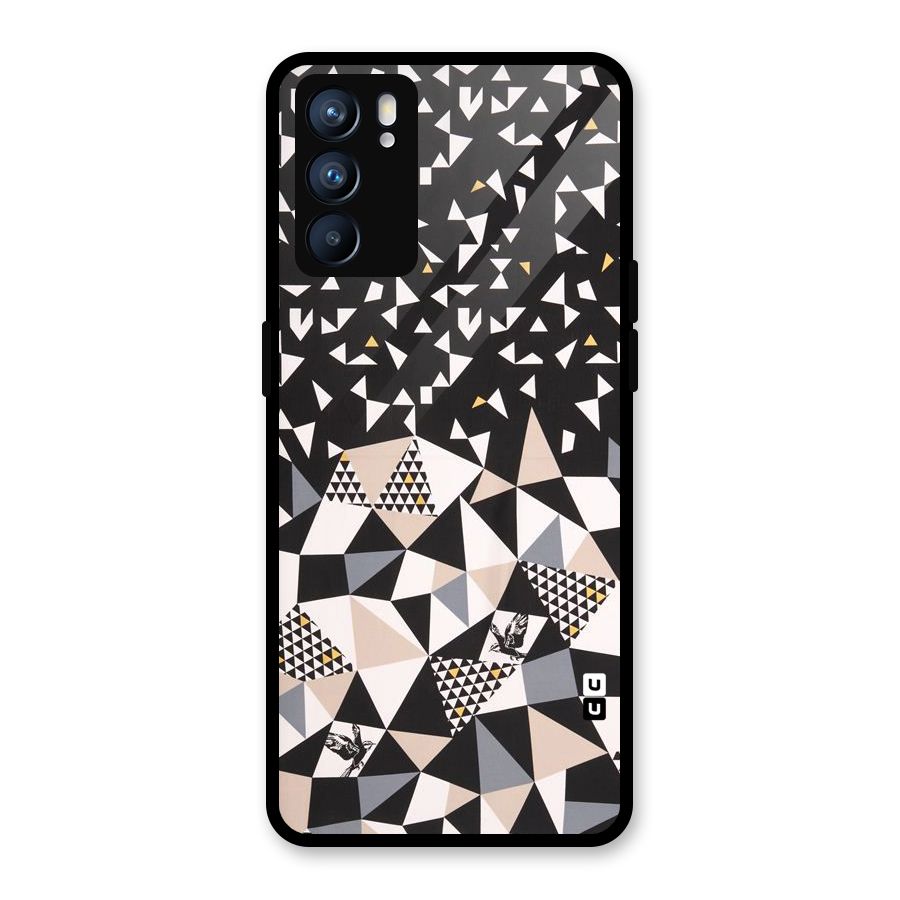 Abstract Varied Triangles Glass Back Case for Oppo Reno6 5G