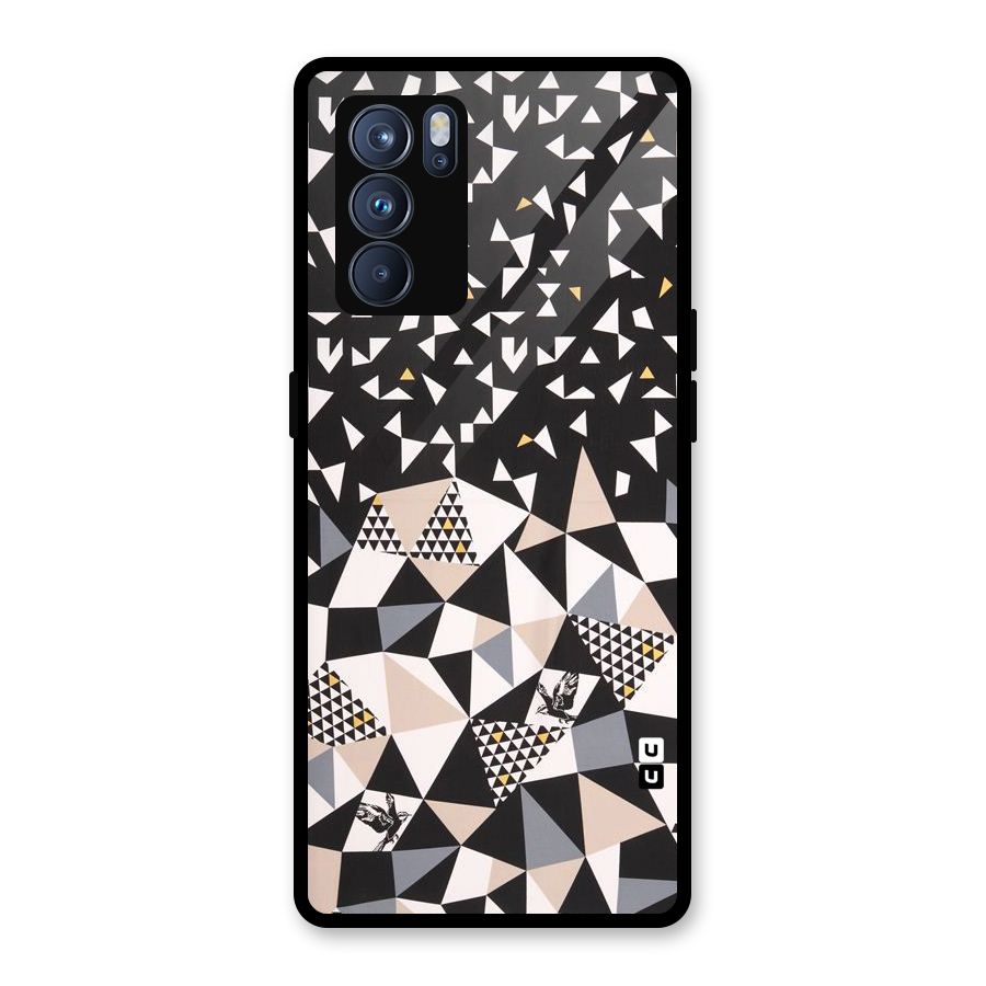 Abstract Varied Triangles Glass Back Case for Oppo Reno6 Pro 5G