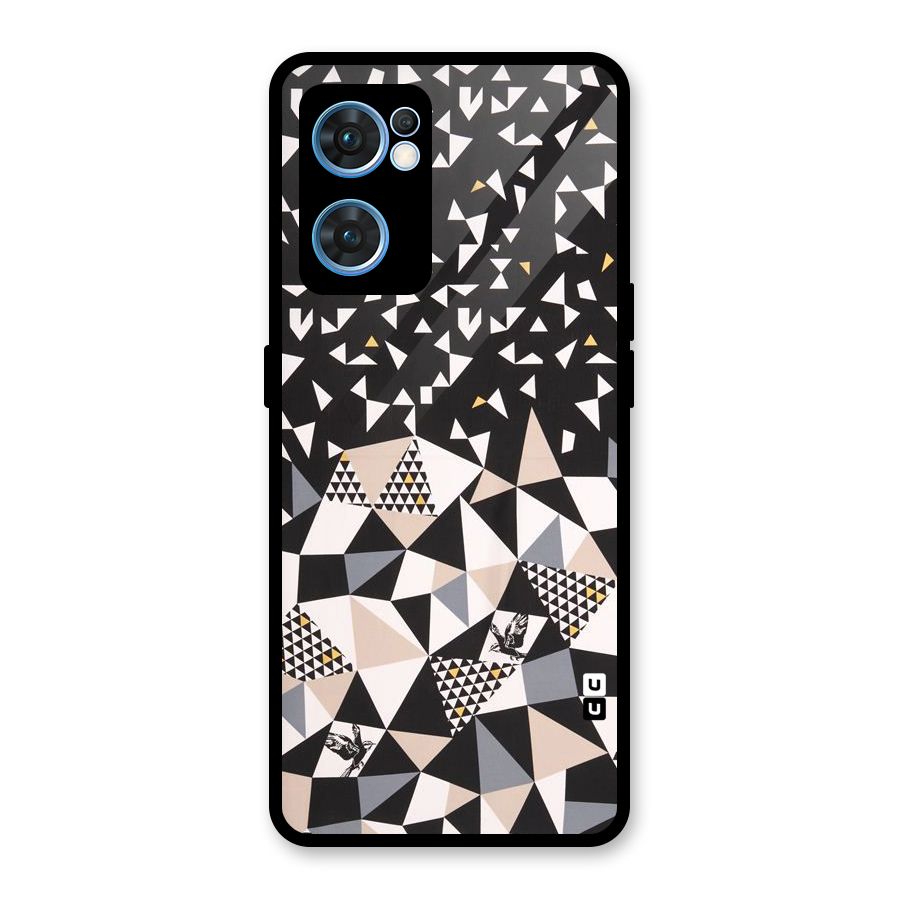 Abstract Varied Triangles Glass Back Case for Oppo Reno7 5G