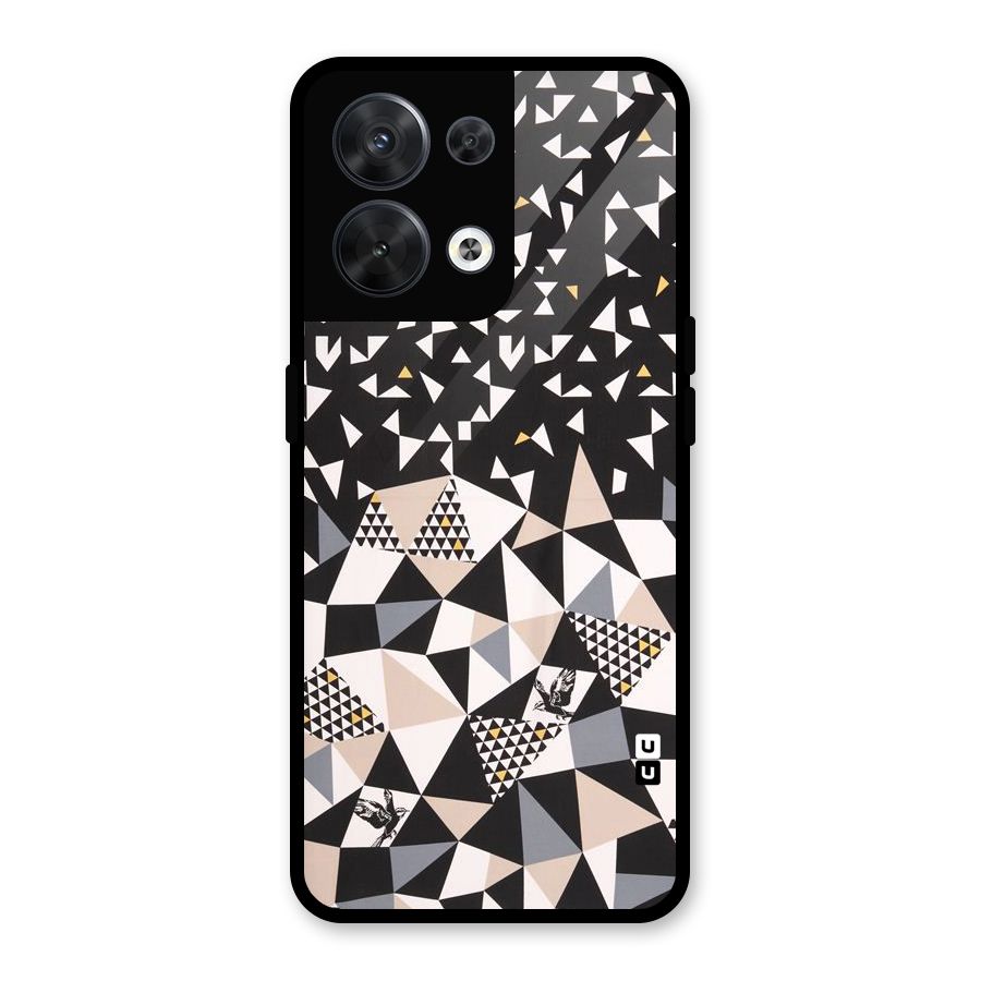 Abstract Varied Triangles Glass Back Case for Oppo Reno8 5G