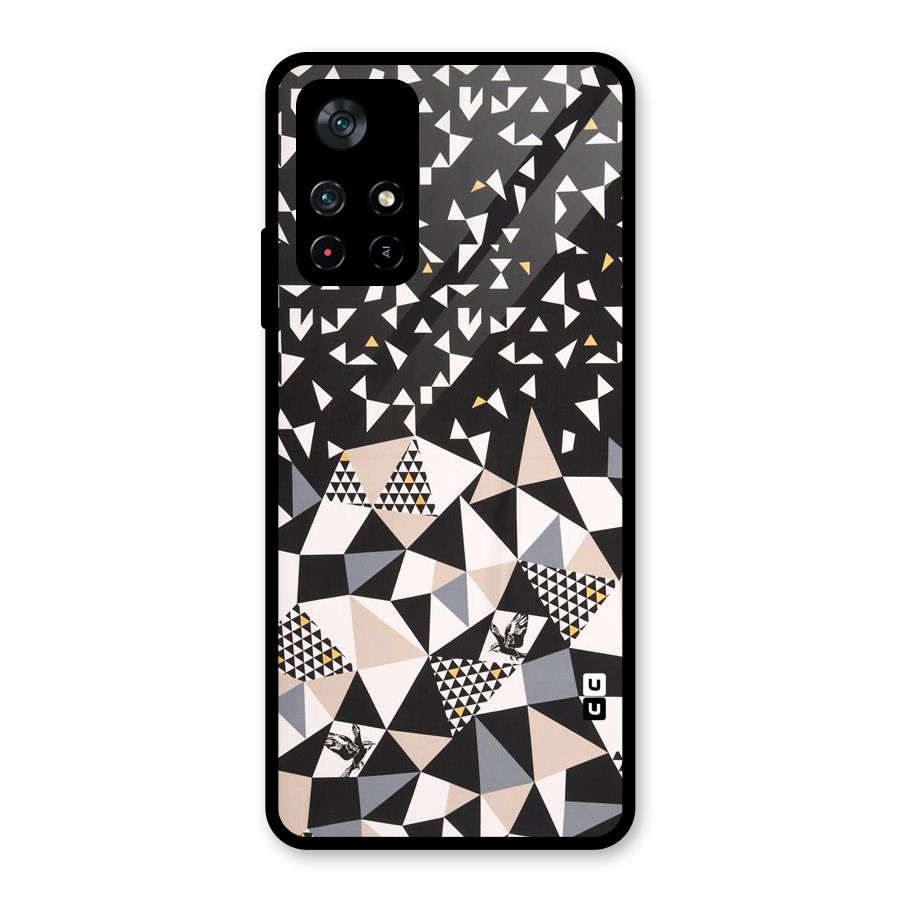 Abstract Varied Triangles Glass Back Case for Poco M4 Pro 5G