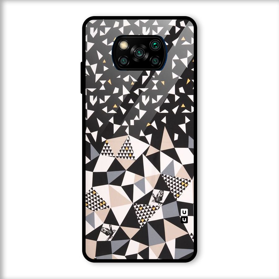 Abstract Varied Triangles Glass Back Case for Poco X3