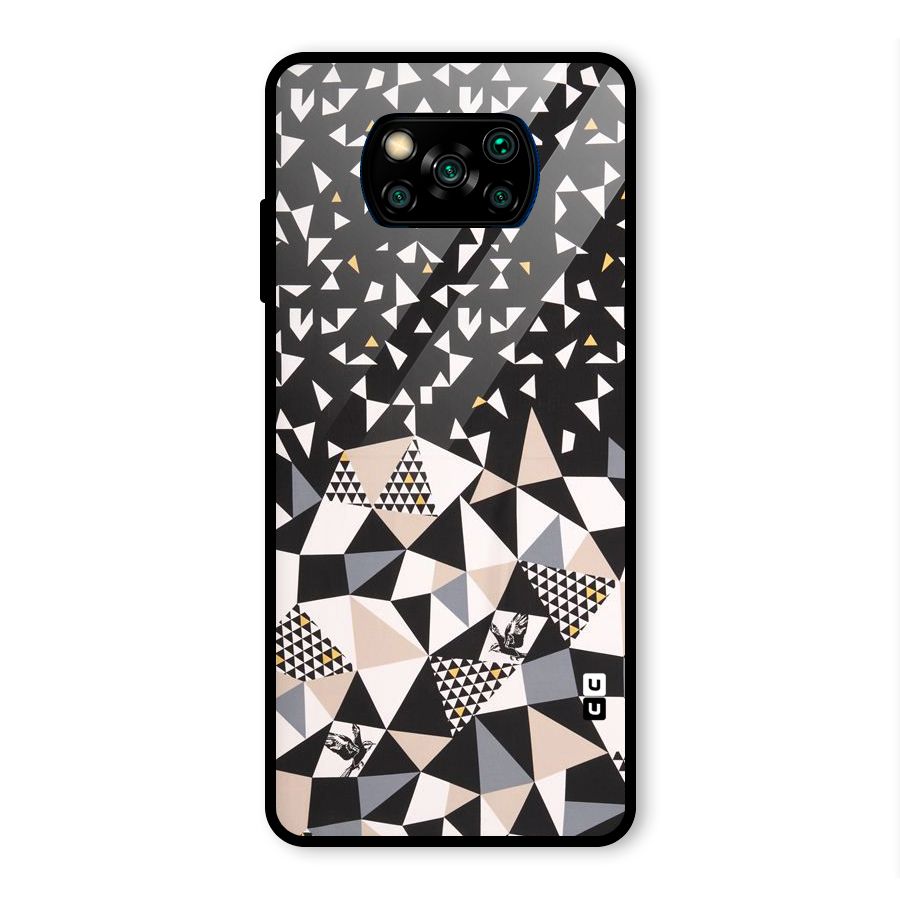 Abstract Varied Triangles Glass Back Case for Poco X3 Pro