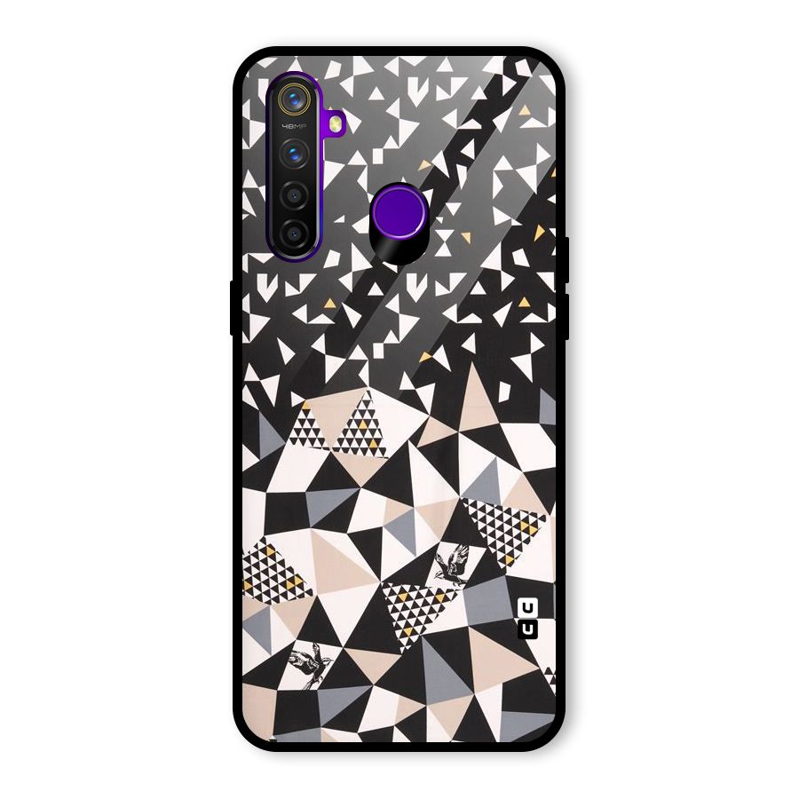 Abstract Varied Triangles Glass Back Case for Realme 5 Pro