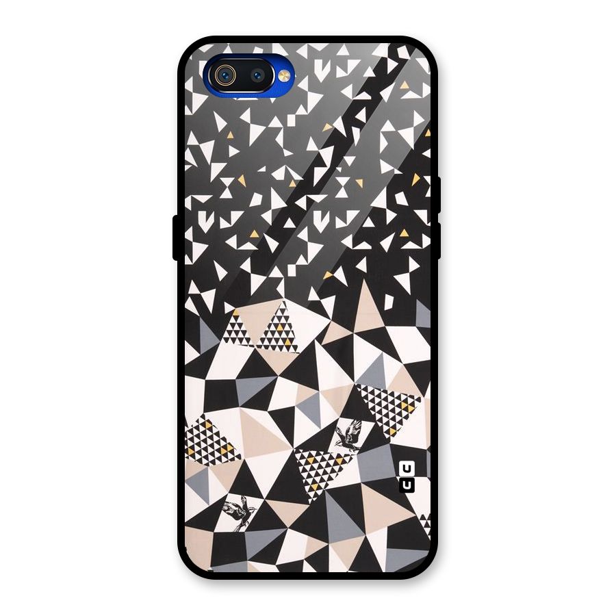 Abstract Varied Triangles Glass Back Case for Realme C2