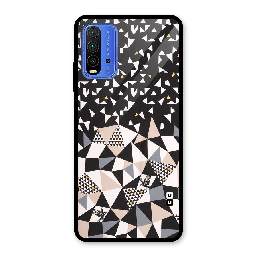 Abstract Varied Triangles Glass Back Case for Redmi 9 Power