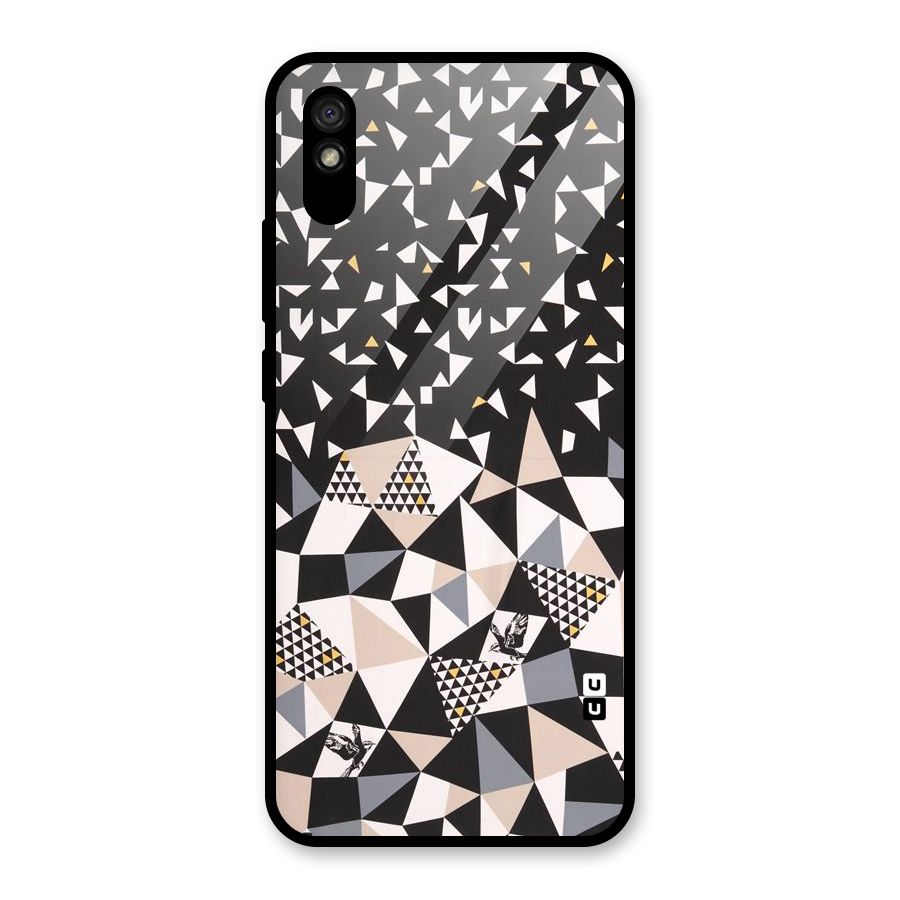 Abstract Varied Triangles Glass Back Case for Redmi 9i