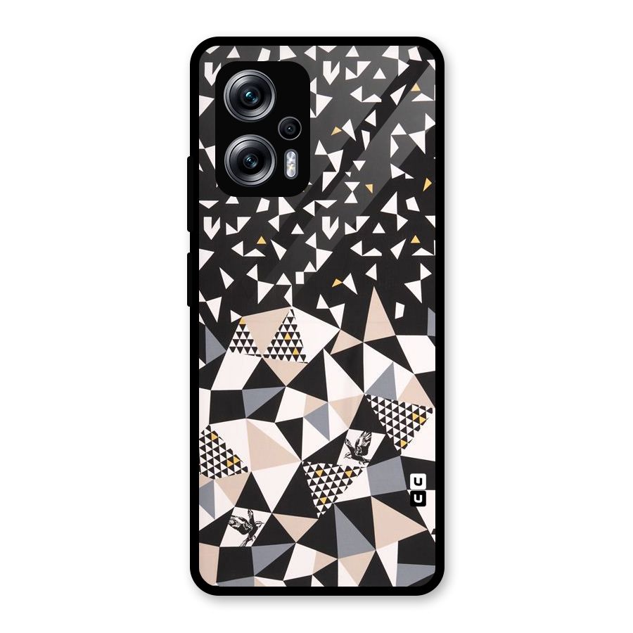 Abstract Varied Triangles Glass Back Case for Redmi K50i