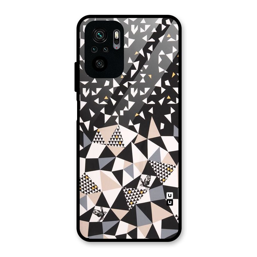 Abstract Varied Triangles Glass Back Case for Redmi Note 10S