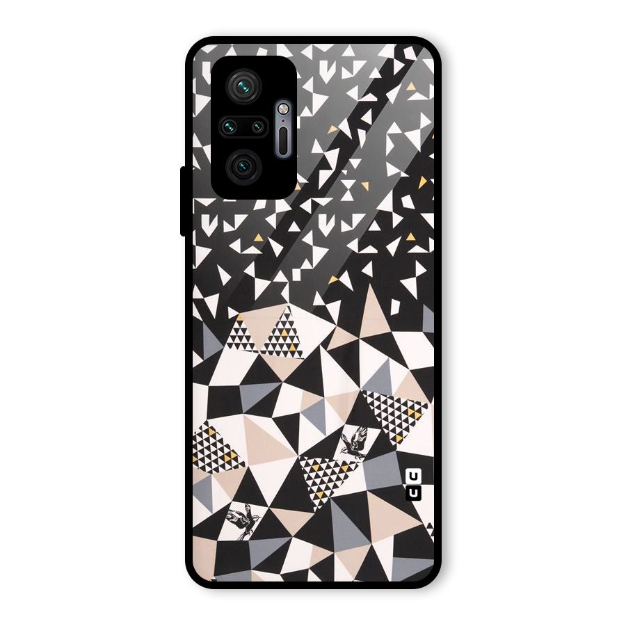 Abstract Varied Triangles Glass Back Case for Redmi Note 10 Pro