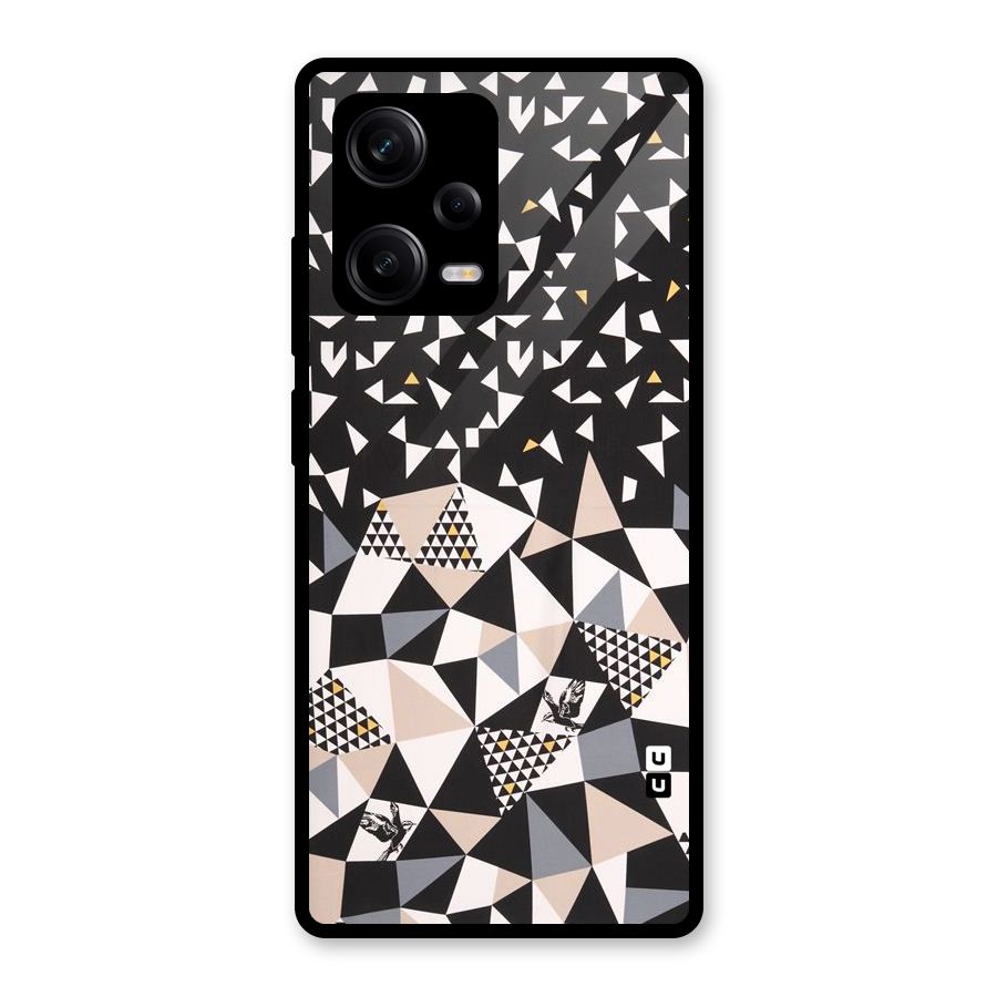Abstract Varied Triangles Glass Back Case for Redmi Note 12 Pro